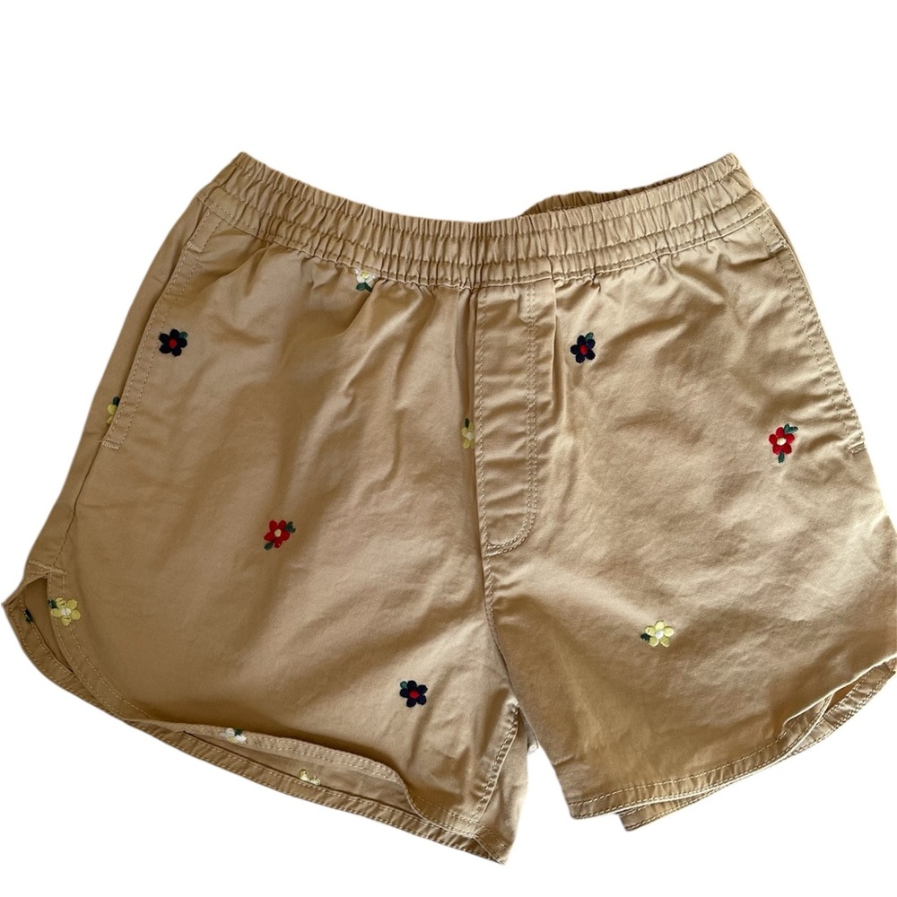 GAP Kids girls L Tan khaki Shorts with Embroidered Accents
